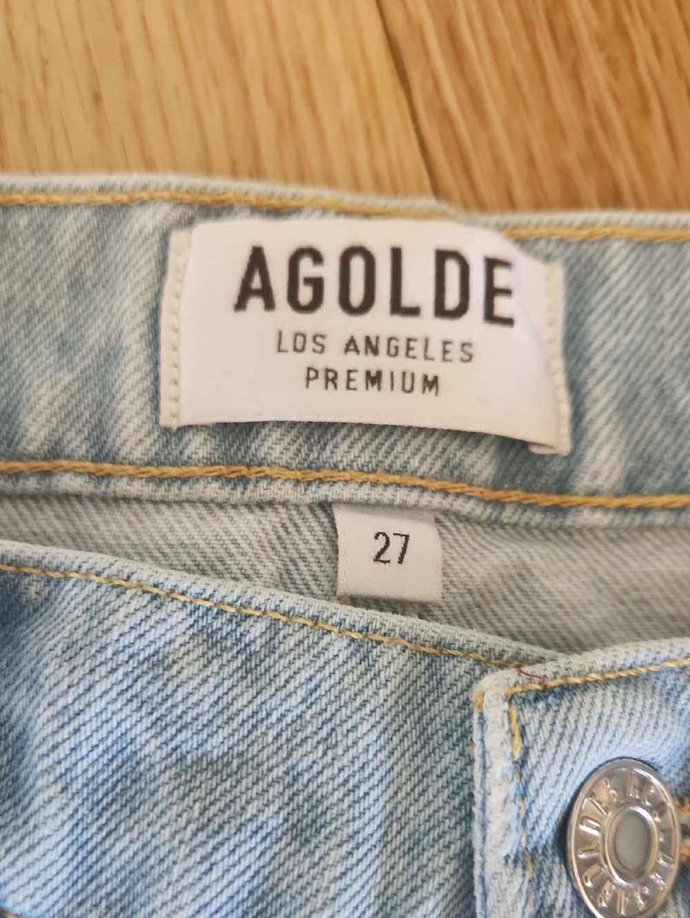 Agolde Distressed High Rise Button Fly Jeans - Picture 2 of 5